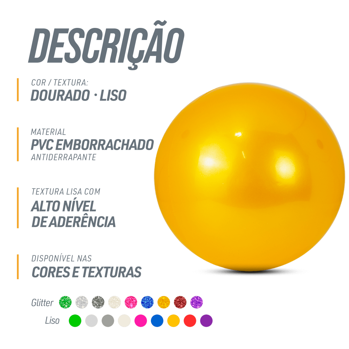 Bola Ginástica Rítmica Oficial 400g Gracios - Azul