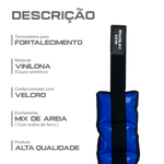 Tornozeleira caneleira em vinilona azul profissional 2kg Envolst - par