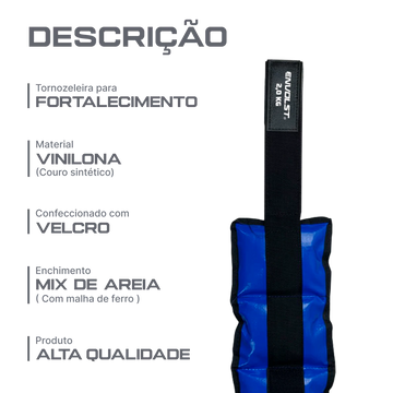 Caneleira Tornozeleira com Peso Envolst 1 a 10kg - Par