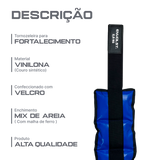 Tornozeleira caneleira em vinilona azul profissional 1kg Envolst - par