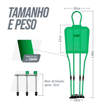 Boneco Barreira para Treino de Falta Reclinável Velden - Unidade