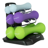 Conjunto 6 Halteres Neoprene 1, 2 e 3kg e Suporte Envolst