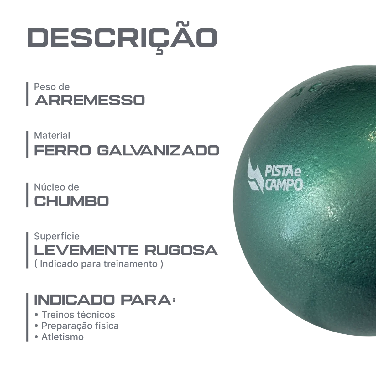 Peso de ferro 3kg Pista e Campo