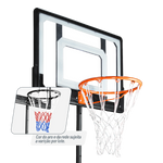 Tabela de basquete infantil juvenil móvel com poste, quadro de policarbonato e aro Velden