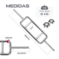 Barra de Musculação H Romana Maciça 28mm com Rosca Envolst