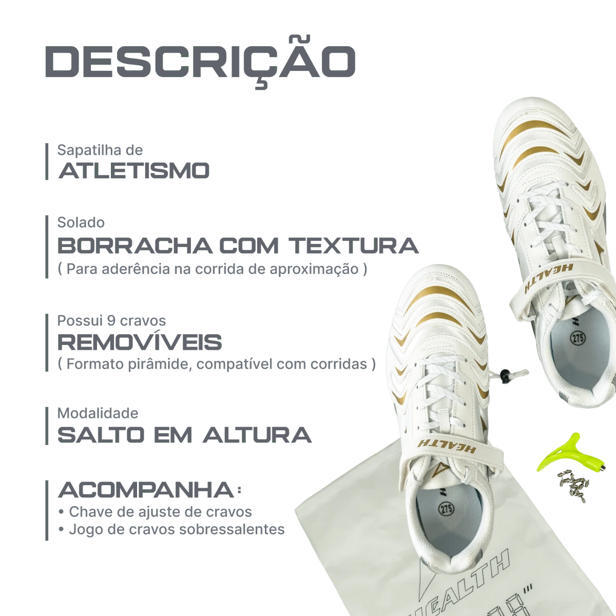Sapatilha de atletismo para saltos Health