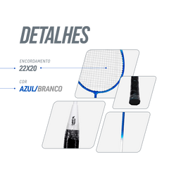 Kit de badminton com 02 raquetes de aço e 03 volantes Loire