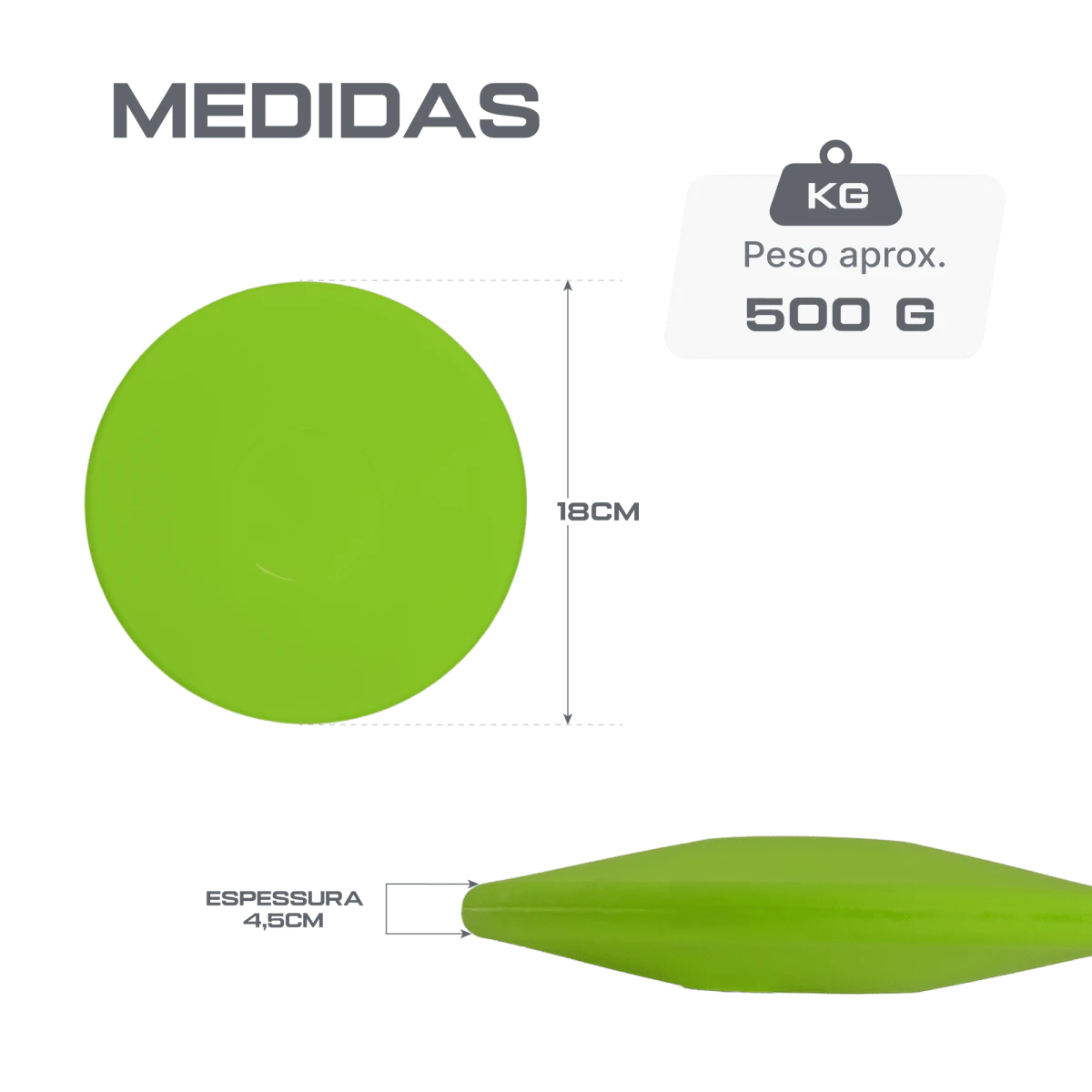 Disco de atletismo de PVC macio 500g Pista e Campo