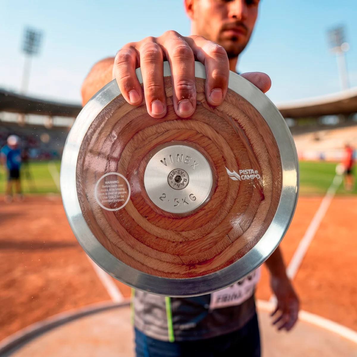 Disco de aço e madeira 2,5kg Pista e Campo