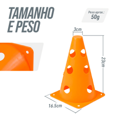 Cone Furado de sinalização de plástico 23cm Pista e Campo - Verde