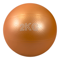 Bola de exercícios (medicine ball econômica) de pvc com areia 2kg laranja Pista e Campo