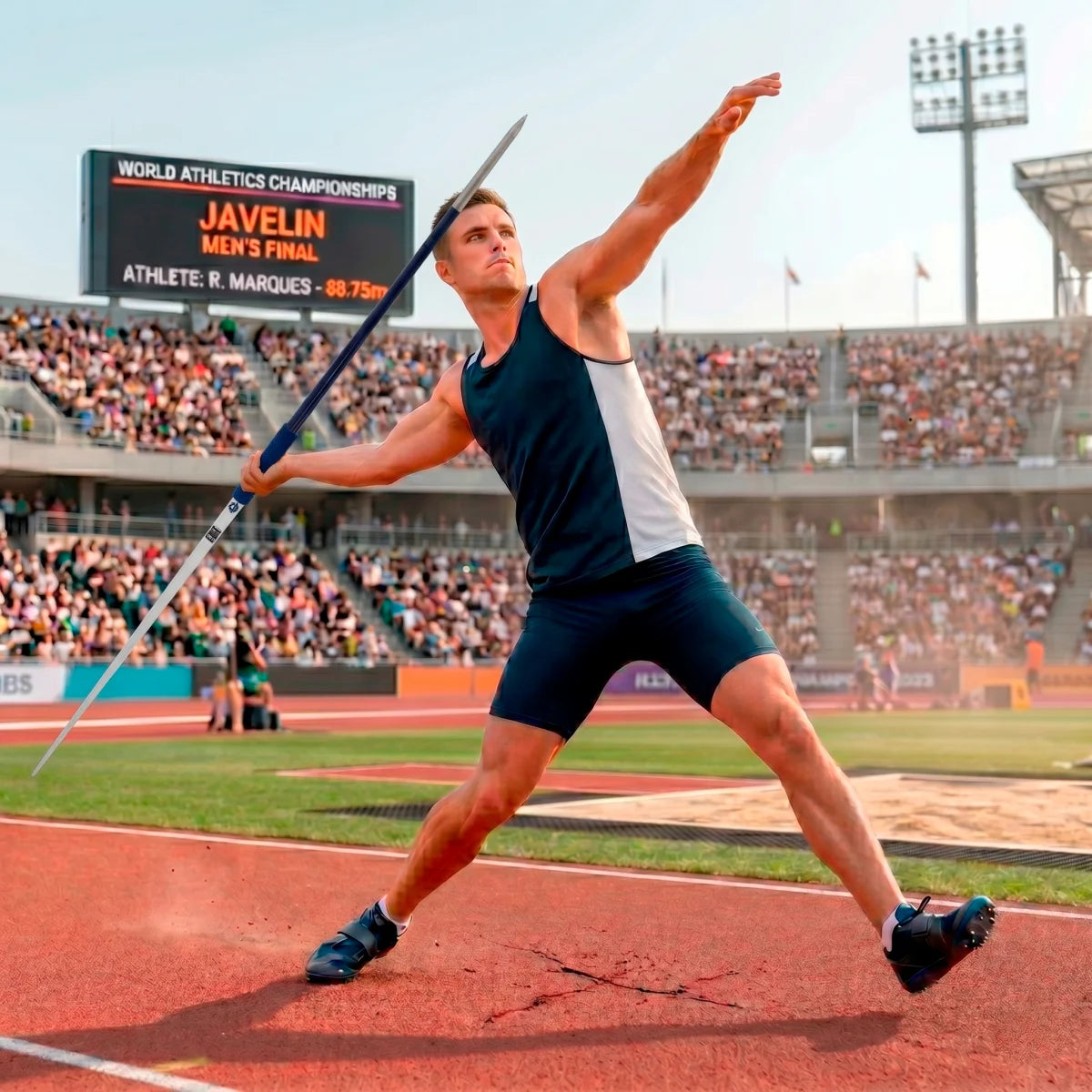 Dardo de atletismo de alumínio e aço 800g iniciante Pista e Campo - Powered by CBAt (JAL-C800)