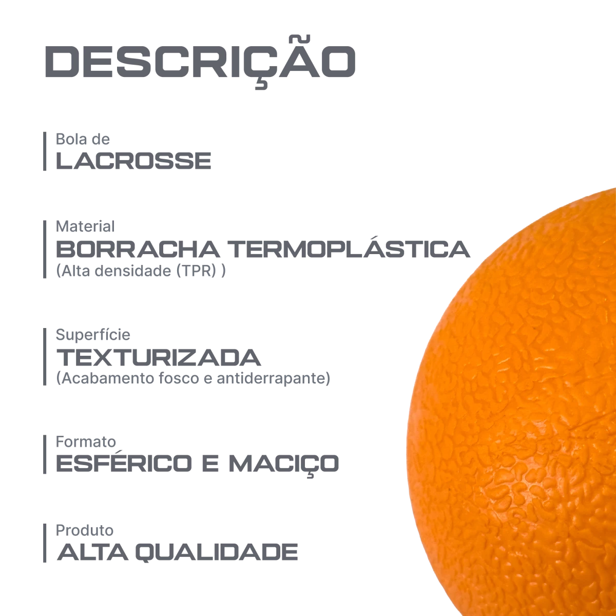 Bola De Massagem Para Liberação Miofascial Lacrosse 65mm