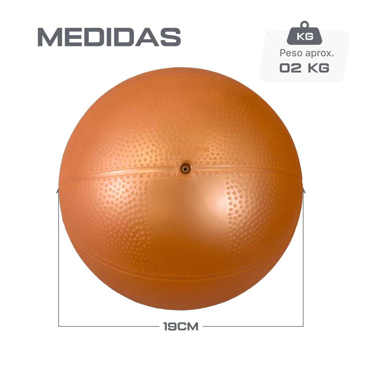 Bola de exercícios (medicine ball econômica) de pvc com areia 2kg laranja Pista e Campo