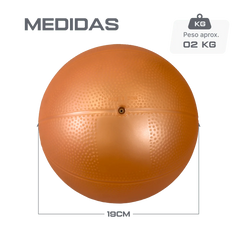 Bola de exercícios (medicine ball econômica) de pvc com areia 2kg laranja Pista e Campo