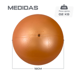 Bola de exercícios (medicine ball econômica) de pvc com areia 2kg laranja Pista e Campo