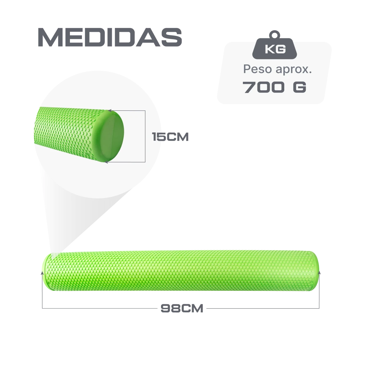 Rolo de Massagem Texturizado EVA Pro 98cm Envolst