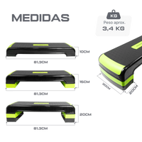 Step Aeróbico Fitness Ajustável 3 Alturas 10 15 20cm Envolst