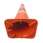 Cone de sinalização de trânsito flexível (emborrachado) refletivo 75cm NBR