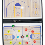 Prancheta tática magnética com caneta para treinamento de basquete Pista e Campo - Modelo pasta preta