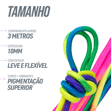 Corda Oficial Ginástica Rítmica 3m Gracios - Arco Íris