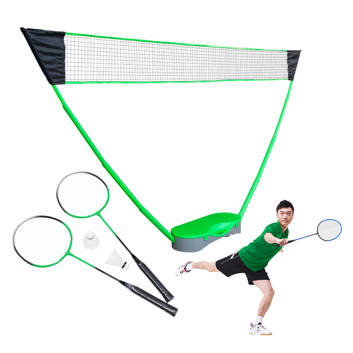 Kit Portátil de Badminton com Rede e Maleta