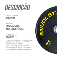 Anilha Olímpica Bumper para Crossfit e LPO 35Lb Envolst