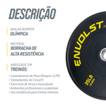 Anilha Olímpica Bumper para Crossfit e LPO 35Lb Envolst