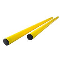 Bastão haste de PVC 1,50m desmontável em três partes amarelo Velden