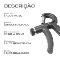 Hand Grip Ajustável 5Kg a 60Kg Envolst - Preto