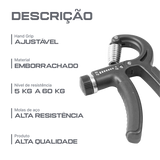 Hand Grip Ajustável 5Kg a 60Kg Envolst - Preto
