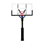 Poste fixo com tabela transparente, aro e rede de basquete oficial adulto premium Velden