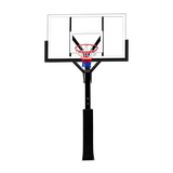 Poste fixo com tabela transparente, aro e rede de basquete oficial adulto premium Velden