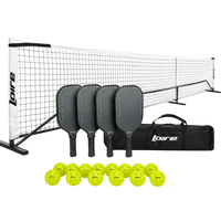 Kit completo de pickleball com rede portátil, 4 raquetes e 12 bolas Loire
