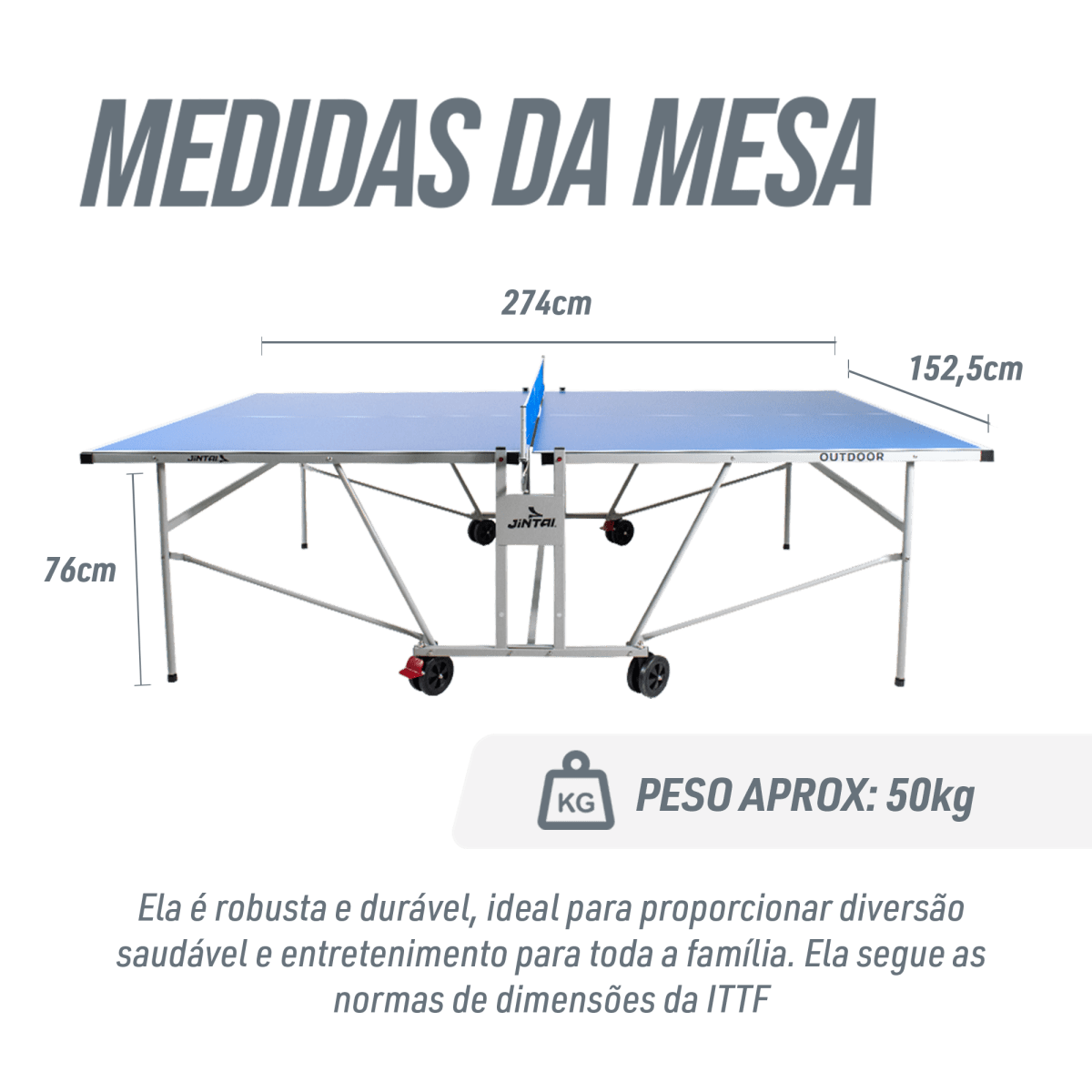Mesa de Tênis de Mesa ACM Outdoor Dobrável Jintai