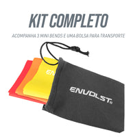 Faixa elástica 1,50m x 15cm Envolst - Kit com 03 intensidades