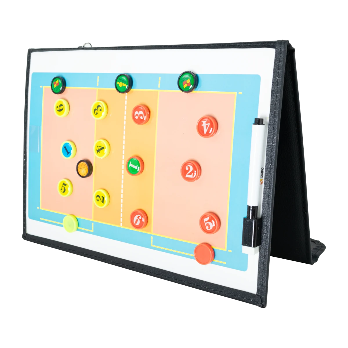 Prancheta tática magnética com caneta para treinamento de voleibol Pista e Campo - Modelo pasta preta