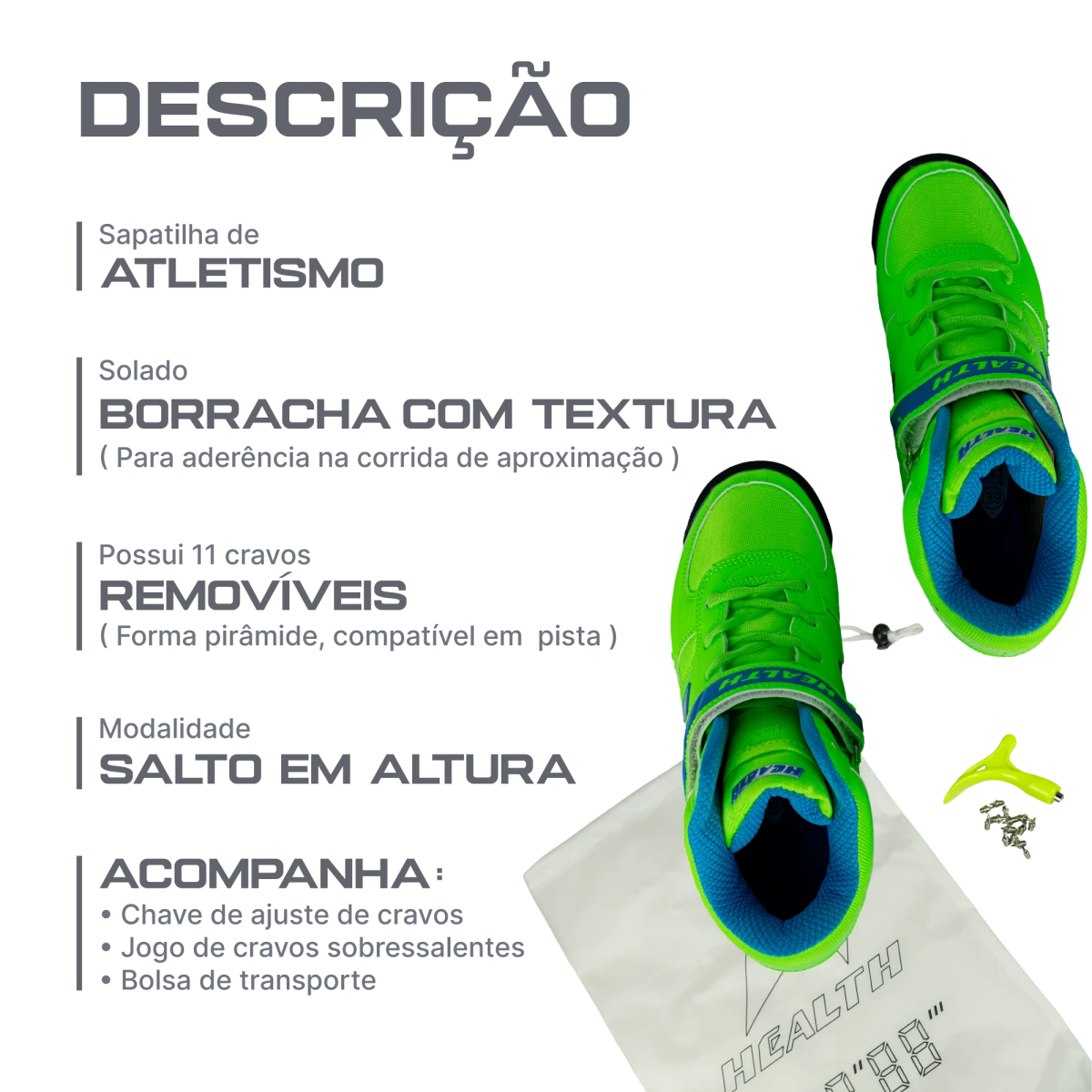 Sapatilha de atletismo para lançamento de dardo Health