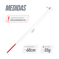 Estilete Ginástica Rítmica Fibra Vidro 60cm Branco Gracios - Empunhadura Preta