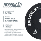 Anilha Olímpica Bumper para Crossfit e LPO 10Lb Envolst