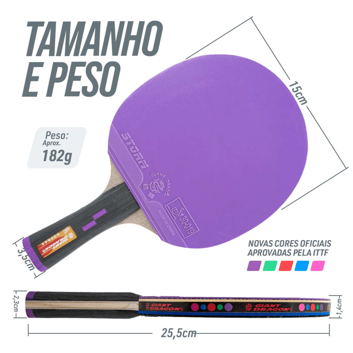 Raquete de tenis de mesa 6 estrelas Storm 