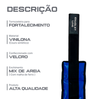 Tornozeleira caneleira em vinilona azul profissional 1kg Envolst - par