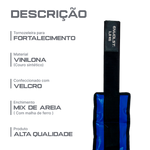 Tornozeleira caneleira em vinilona azul profissional 1kg Envolst - par