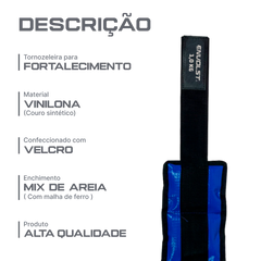 Tornozeleira caneleira em vinilona azul profissional 1kg Envolst - par