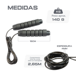 Corda de pular com rolamento 4mm 2,65m Envolst - Preto