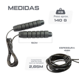 Corda de pular com rolamento 4mm 2,65m Envolst - Preto
