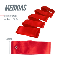 Fita Ginástica Rítmica Cetim 5m Gracios - Vermelho