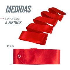 Fita Ginástica Rítmica Cetim 5m Gracios - Vermelho