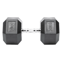Kit Halteres Sextavados Emborrachados Pegada Cromada Envolst - Pares 10 a 30Kg