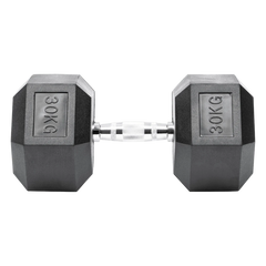 Kit Halteres Sextavados Emborrachados Pegada Cromada Envolst - Pares 10 a 30Kg